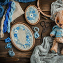 4 Pieces Embroidery Hoops Cross Stitch Hoop Imitate Wood Embroidery Circle  S8K4