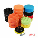 19Pcs/Set 3 inch 80mm Sponge Buff Buffing Polishing Pad Kit For Car Polisher