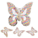 Colored Sequins patch mixed butterfly badge Sew on applique DIY Accessories  Z