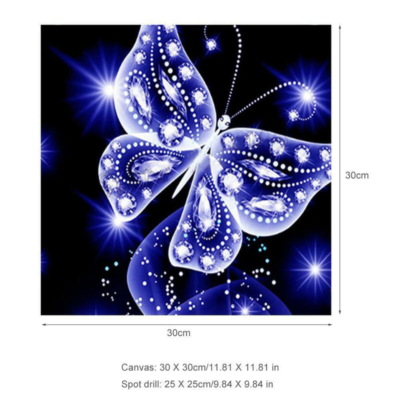 Butterfly Painting 5D Diamond Mosaic Embroidery DIY Cross Stitch Kit(Blue)
