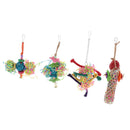 4 Pcs Colored Parrot Chewing Chew Toys Cage Hanging Swing Rope Random Color