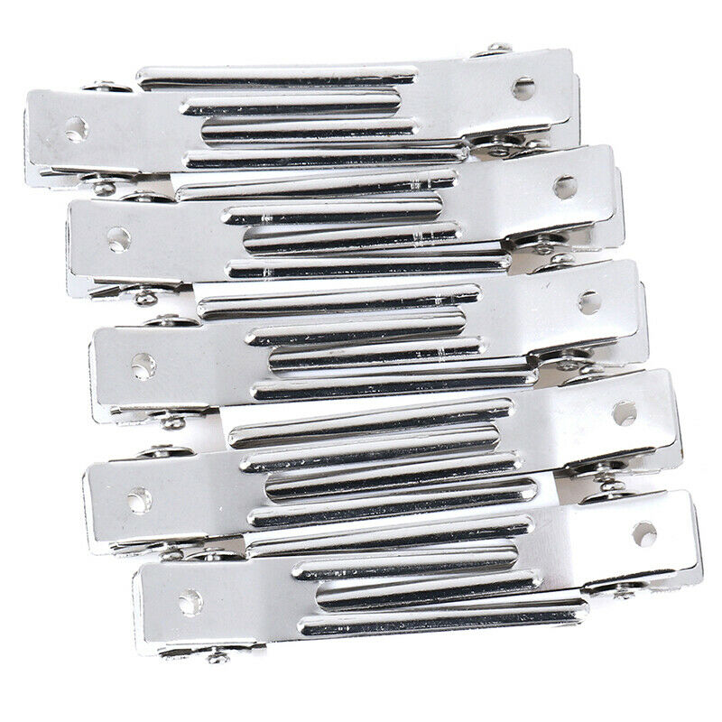 10 PCS SINGLE PRONG ALLIGATOR CLIPS with TEETH HAIR BOWS METAL CLIPSBX