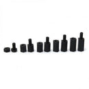 300Pcs Nut Set Spacer PCB Standoff Assortment M3 Nylon Hex Screw Kit Black VZH