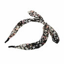 Lady Sweet Bowknot Ribbon Hair Accessory Headband--Floral with Black Bottom