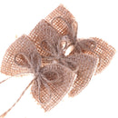 10pcs Jute Burlap Hessian Flower bow Handmade wedding decor DIY craft supply LJ