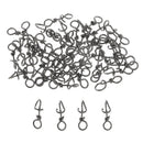 Pack of 100pcs Black Fishing Fastach Clips Fishing Clips Swivels Connector