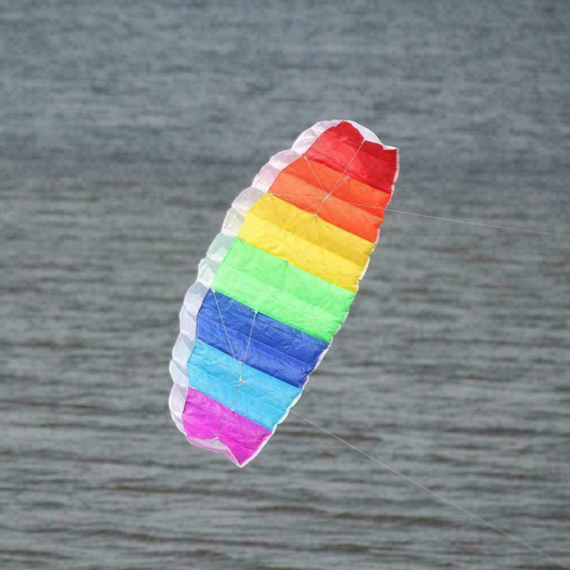 1.4m Regenbogen Dual Line Stunt Parafoil Power Sport Neu Drachen Outdoor Sp L0W8