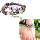 Moon Beads Pendant Unisex Braid Bracelet Girl String Band Bangle