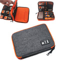 Nylon Dual Layer Travel Phone Charger Accessories Organizer Bag S-Grey