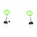 100 Pcs Mini 6 in 1 Black Plastic Oval Fishing Bobber 5mm x 2.5mm