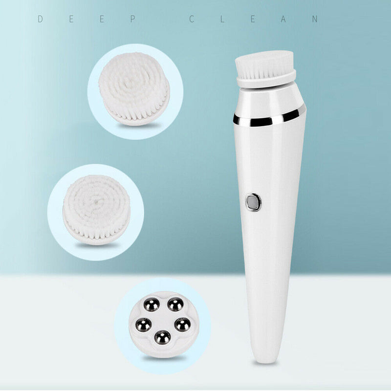 3 in 1 Electric Facial Brush Rechargeable Face Massager Pore Cleaner Portable