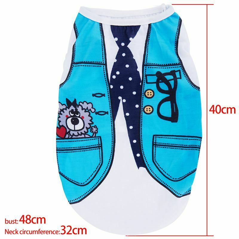 Puppy Dog Costume T-shirt Summer Round Neck Tops Tee Playsuit Dog Clothes A J9S7