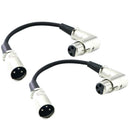 2Pack XLR Microphone Cable 20cm XLR 3' Male to Female Microphone Audio Cable