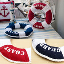 Life Buoy Mediterranean Coast Guard 40" Pillow Sofa Cushion Home Decor Red