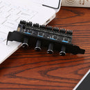 8 Channels PC Case Cooling Fan HUB 4 Knob Radiator Speed Controller (SATA) A