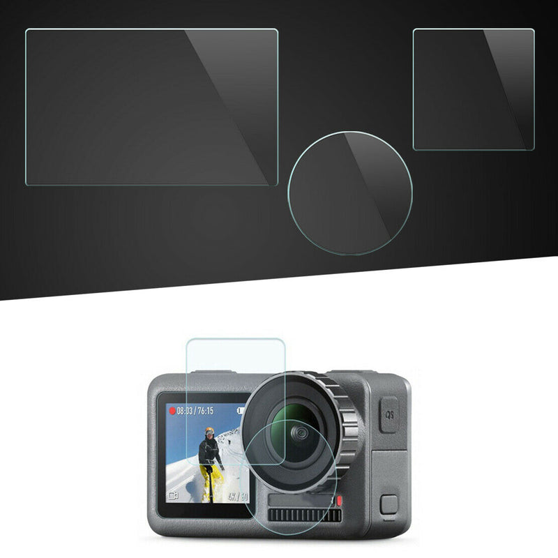 1Set Tempered Glass Screen+Len Film Protector Fit For DJI OSMO Action Camera Cam