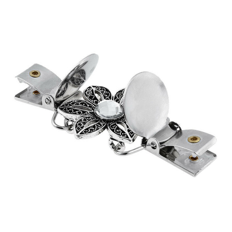Retro Cardigan Clip Sweater Collar Clip Ladies Shawl Clips Dresses Shawl Flower
