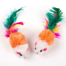 10Pcs/set False Mouse Pet Cat Toys Mini Playing Toys with Colorful Feather P A