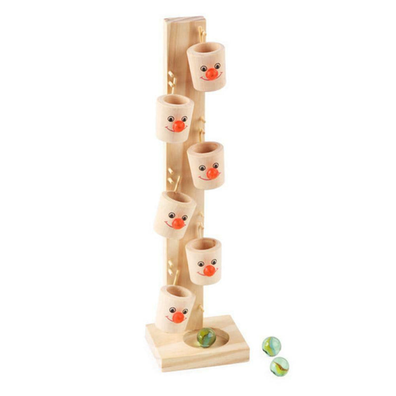 Baby Clown Pattern Wooden Blocks Tree Marble Ball Run Track Game Kids Toys
