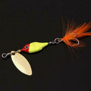 5pcs Fishing Lure Spoon Bait Fish Hook Tackle Rotate Sequins Feathers