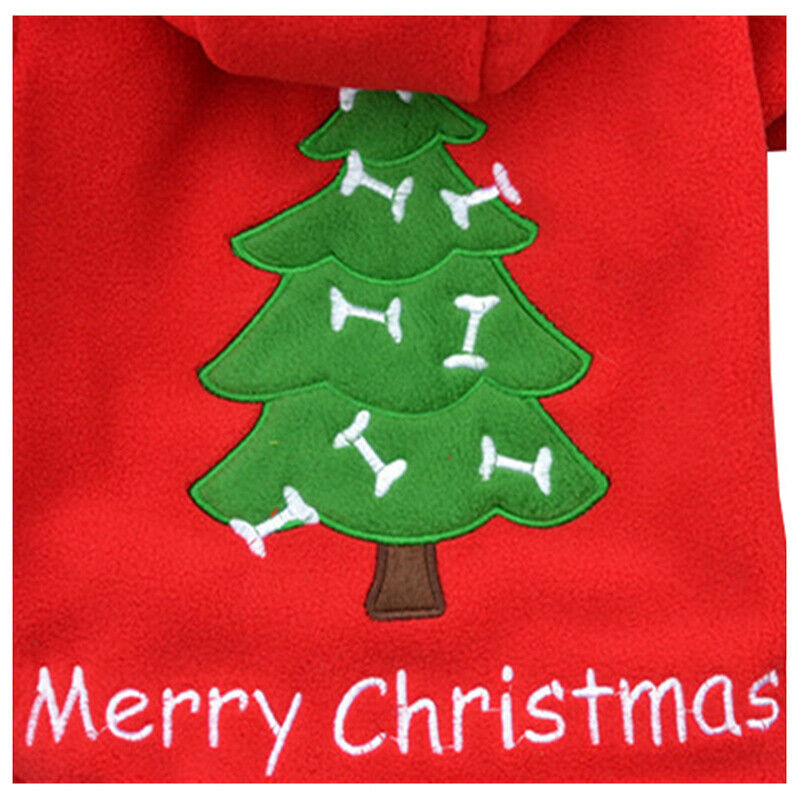 Pet Dog Clothes Puppy Coat Red Colors Breathable Fleece Christmas Dog Coat  X6P3