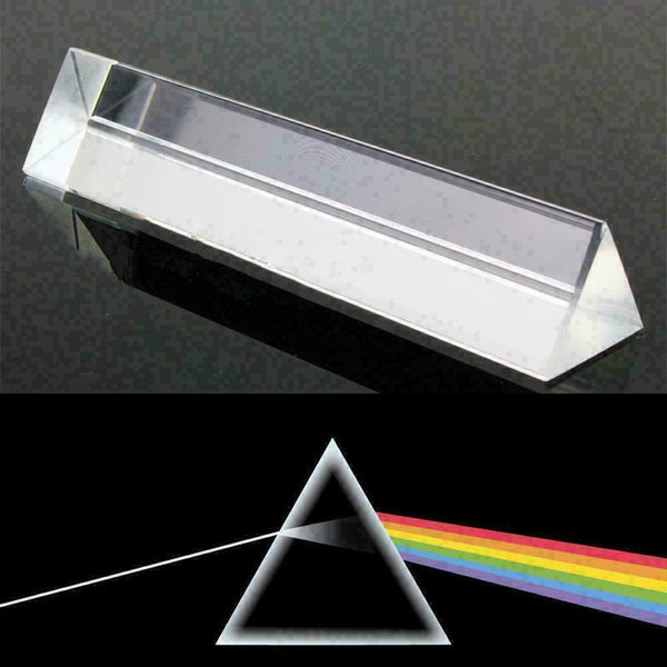8cm Optical Glass Triple Triangular Prism Physics Teaching V1B1 Light S Spe N8S1