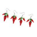 2 Pairs/Set Hot Chili Pepper Dangle Earrings Statement Earring 55mm Jewelry