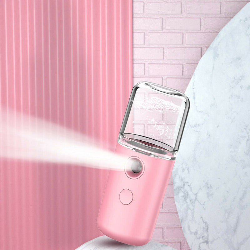 30ml USB Face Steamer Nano Humidifier Mist Moisturizing Sprayer (Pink)