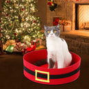 Christmas Cat Calming Bed Round Nest Warm Cat House Felt Nest Self Sleeping Mat