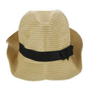 Unisex Fashion Summer Beach Panama Sun Hat Cuban Style Cap Beige