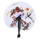 1x Chinese Paper Folding Hand Fan Oriental Floral Peacock Party Wedding OZ