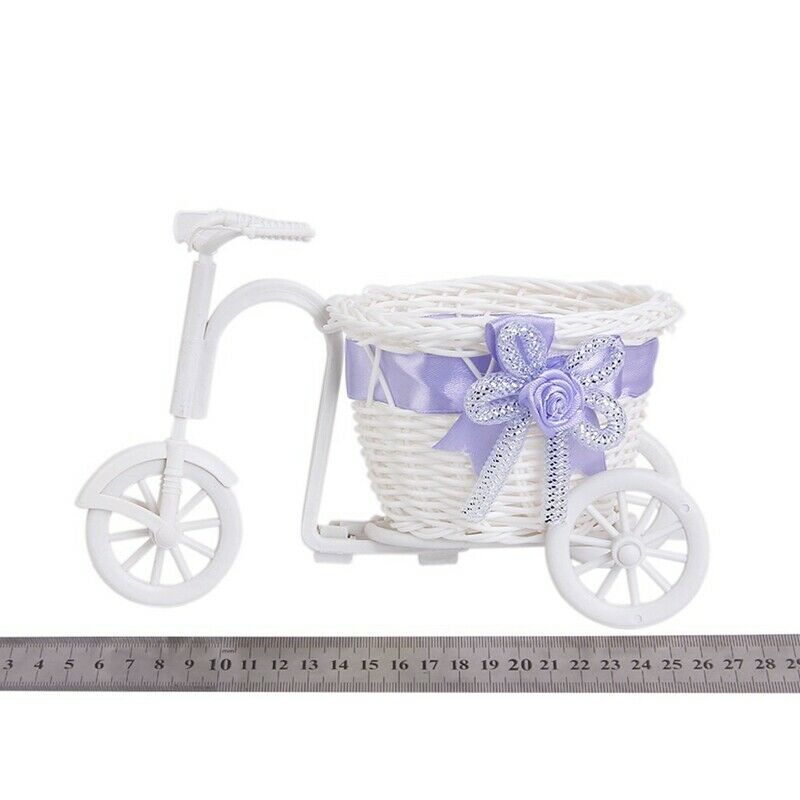 Tricycle Flower Basket Wicker for Flower Vase and Gift Decoration Storage -