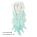 LED Flower Cloud Feather Dreamcatcher String Light Decorative Lamp (Green) A