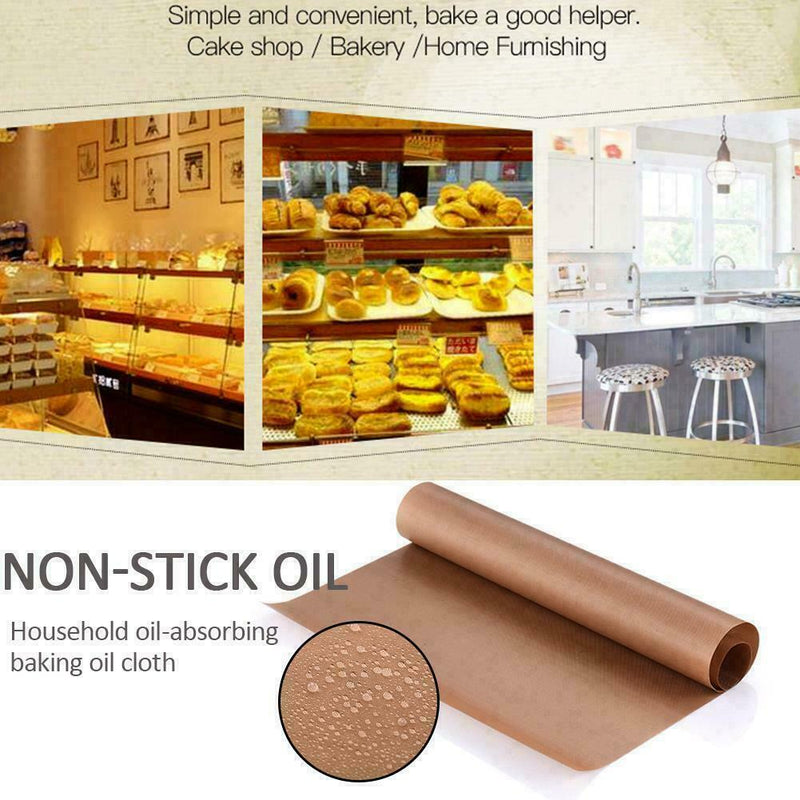 1 Reusable Copper Universal Teflon Oven Cooker Liner Baking Lining BBQ Mat P1F7