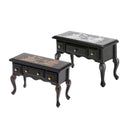 2Pcs 1/12 Scale Wooden Table with Drawer Simulation Bedroom Furnishings