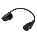 IEC320 C14 Male Right Angle To C13 Female 3 Prong