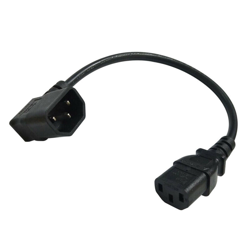IEC320 C14 Male Right Angle To C13 Female 3 Prong