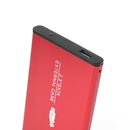Aluminum 2.5 inch External HDD SSD Box USB SATA3.0 Hard Drive Disk (Red) A