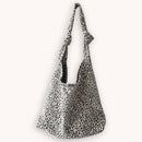 Fashion Cotton Shoulder Tote Bag Female Leopard Pattern Travel Top-handle Clutch