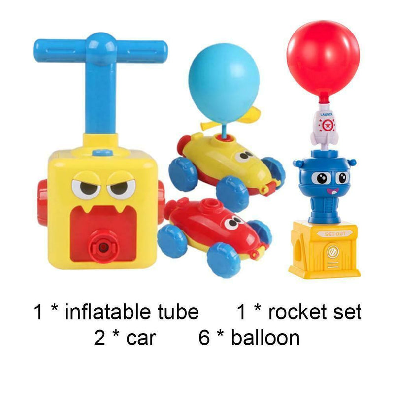 2020 Fun Inertia Balloon Powered Car Toys Aerodynamics Inertial Power Kids New