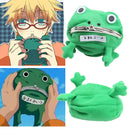 Portable Cartoon Frog Mini Coin Purse Fleece Key Holder Kids Wallet Green
