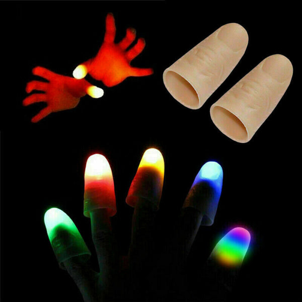 2 x LED Finger Thumbs Light Magic Trick Prop Party Bar Flashlight Magic Toys New