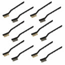 Pack of 12 Mini Wire Brush Set - Stainless Steel and Brass Brushes for Auto S9Q4
