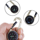 Multifunctional Mini 3in1 Carabiner Compass Thermometer Outdoor Camping Hik B&X