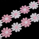 25mm Mixed Daisy DIY Appligue,Trimmings,Wedding Lace Ribbon 6 Yards
