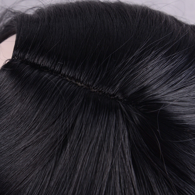 Durable Natural Synthetic Wig Hair fr Women Front Classic Straight Lace Black Hf