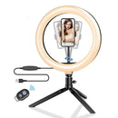 10.2 inch LED Selfie Ring Light Mobile Phone Clip Lamp with Tripod Stand