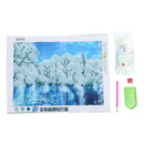 Diamond Painting Kit cross stitch 40*30cm Snow Winter Landscape Lake(White
