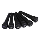 Pack of 6 Ebony Guitar Bridge Pins with Dots Black Acoustic Guitar Replacement