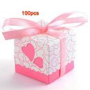 100x Dragee Wedding Bridal Wedding Heart Baptism decoration table + ribbon  R4V5